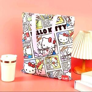 Hello kitty comic style tote bag with zipper shopping accessory on the go